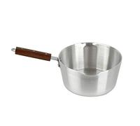 Professional Stainless Steel Milk Pan 23cm with Heavy Gauge Wooden Handle 3.4L Capacity