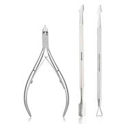 Professional Stainless Steel Nail Cutter Scissor Nippers Function Cuticle Pusher Remover Manicure Nail Art Care Tool Kit(Nail Set 3)