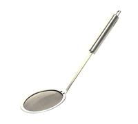 Professional Stainless Steel Oil Skimmer Spoon, Long Handle Kitchen Strainer for Soup, Broth, Cooking, Silver
