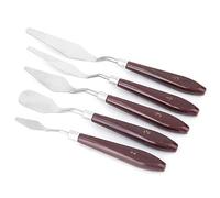 Professional Stainless Steel Painting Knife Set 5PCS Durable Rust Resistant Pigment Scraper Tools for Artists Painting on Drawing Board or Palette Plastic Handle Various Sizes