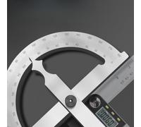 Professional stainless steel protractor with etched scales and secure locking nut designed for precise angle measurements ranging from 0 to 180 degrees in various applications (150 X 200 Mm)