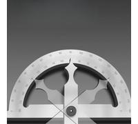 Professional stainless steel protractor with etched scales and secure locking nut designed for precise angle measurements ranging from 0 to 180 degrees in various applications (120 X 150 Mm)