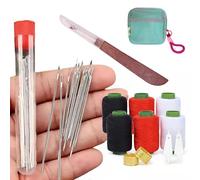 Professional Stainless Steel Sewing Needles, 37Pcs Big Eye Steel Sewing Needles Kit, Long & Thin Handmade Quilting & Sewing Needles Kit for DIY Sewing