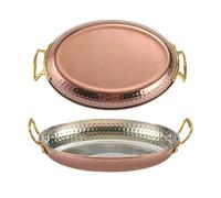 Professional - Stainless Steel Spanish Oval Tray with Double Handles - Fish Plates, Seafood, Crabs, Steak, Cutlery and Fruit Tray, Ideal for Desserts, Meats and Sushi.