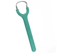 Professional Stainless Steel Tongue Scraper,304 Grade Steel, Non-Slip Handle, Curved Design, Oral Care Tool (Green)