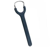 Professional Stainless Steel Tongue Scraper,304 Grade Steel, Non-Slip Handle, Curved Design, Oral Care Tool (Blue)