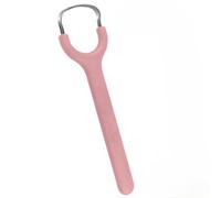 Professional Stainless Steel Tongue Scraper,304 Grade Steel, Non-Slip Handle, Curved Design, Oral Care Tool (Rose red)
