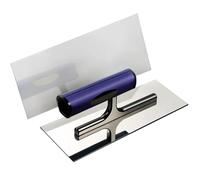 Professional Stainless Steel Trowel for Diatomaceous Mud and Art Paint, Wooden Handle, Super Flexible Flat Construction Tool(Small)