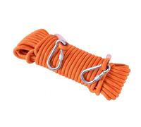 Professional Static Climbing Rope - 12mm Diameter (15m/30m/60m/120m/200m) with Dual Steel Carabiners for Rappelling & Emergency Escape (Orange,12mm x 110m)