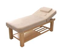 Professional Stationary Massage Table, Removable Headrest, Adjustable Esthetician Bed Tattoo Table SPA Lash Salon Bed,185x70cm(Beige)