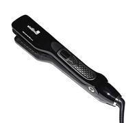 Professional Steam Straightener Brush, Electric Titanium Ceramic Flat Iron with Anti-Static Technology and Digital Controls for All Hair Types (Black)