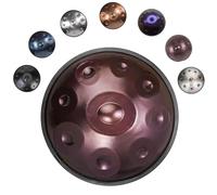 Professional Steel Handpan 22 Inches D Minor - Steel Handpan with 432Hz/440Hz, 9/10/12 Notes Hand Drum for Adults with Carry Bag Mallets for Meditation Sound Healing(Purple,440HZ/10Note)