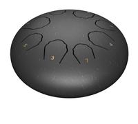 Professional Steel Tongue Drum for Adults & Kids - 6 inch Hand Percussion Instrument Rain Drum with 8 Notes for Yoga, Meditation, Music Therapy & Concerts Play (Black, 6 Inch)
