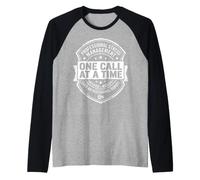 Professional Stress Management One Call at a Time Badge Art Raglan Baseball Tee