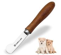 Professional Stripping Knife for Dogs & Pets, Round Wooden Handle Grip with Stainless Steel Blade (Extra-fine, Right handed)