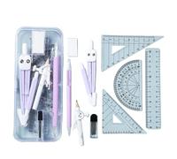 Professional Student Drafting Set with Edgeds Design 9Pcs Portable Math Tools for Classroom and Design Work Student Geometry Supplies