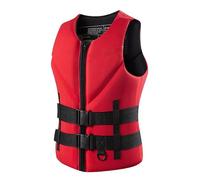 Professional Swim Life Jacket Universal Adjustable Swim Vest with Reinforced Straps Snorkel Vest for Water Sports, Kayaking, Surfing, Fishing(Red,L)