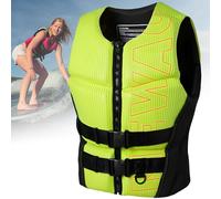 Professional Swim Life Jacket Universal Adjustable Swim Vest with Reinforced Straps Snorkel Vest for Water Sports, Kayaking, Surfing, Fishing(Yellow,XXL)