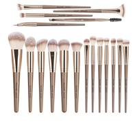 Professional Synthetic Makeup Brush Set - 18 Pieces Makeup Brushes Kit, Professional Synthetic Kabuki Brush Set, for Makeup Blush Shadows Brushes (Brown)