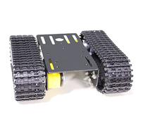 Professional Tank Car Chassis Kit with 2pcs Plastic Tracks & 2pcs TT Motor, TT02 Crawler Tank Chassis Platform for Arduino (Black)