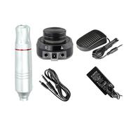 Professional Tattoo Machine Kit Rotary Pen Set Aurora 2 Mini Power Supply Foot Pedal For Body Art Supplies Precision Drive(Silver Kit 1)