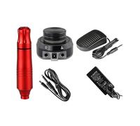 Professional Tattoo Machine Kit Rotary Pen Set Aurora 2 Mini Power Supply Foot Pedal For Body Art Supplies Precision Drive(Red Kit 3)