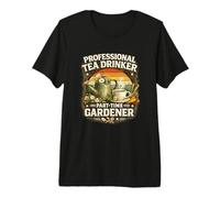 Professional Tea Drinker Part Time Gardener Retro Gardening Premium T-Shirt