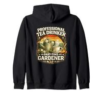 Professional Tea Drinker Part Time Gardener Retro Gardening Zip Hoodie
