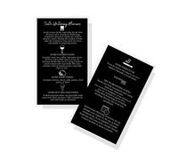 Professional Teeth Whitening Aftercare Instructions Cards | Package of 50 | Double Sided Size 2x3.5" inch Business Card | Wallet Sized Black with White Icons Design