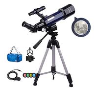 Professional Telescope for Adults, 70mm Aperture 400mm Focal Length Astronomical Portable Refractor Telescopes for Kids and Beginners, with Adjustable Tripod 2 Eyepieces Phone Mount
