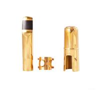 Professional tenor saxophone metal mouthpiece with ligature and cap, brass construction, sizes #5#6#7#8#9, replacement accessory for saxophones, lightweight and portable design (Tenor 8)