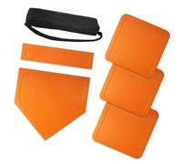 Professional Throw Down Rubber Base Set Exercise Home Plate Baseball Softball for Pitching Hitting Practice All Weather Portable Softball Including Home Plate for Field Practice and Youth League Games