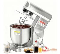 Professional Tilt-Head Stand Mixer, 500W Heavy-Duty Commercial Food Mixer with 3-Speed Set-tings and Stainless Steel Construction, Includes Dough Hook and Beater Attachments(10L)