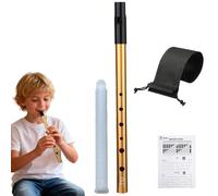 Professional Tin Whistle for Beginners, MEOAlBkey D Key Irish Penny Whistles, 6-Hole Premium Tunable Whistle for All Levels, Band Performance, Gold Color