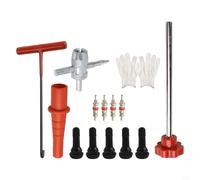 Professional Tire Valve Extractor Tool Set 13 Pieces Fast Stem Replacement for 0.453 Holes Robust Alloy Construction