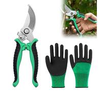 Professional Titanium Garden Secateurs, Garden Scissors, Secateurs Pruning Scissors, Garden Secateurs for Heavy Duty, with Garden Gloves, Bypass Pruning Shears for Plants, Gardening, Trimming