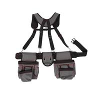 Professional Tool Belt Organizer with Suspenders, Heavy Duty Construction Tool Belt, 12 - Pocket Electrician & Carpenter Belt for Outdoor Work, Polyester - Nylon