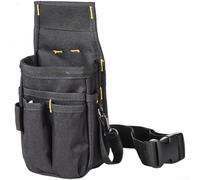 Professional Tool Waist Bag For Electricians Carpenters Plumbers With Canvas Material And Adjustable Buckle For Secure Fit Keeping Hands Free While Working On Various Projects Black(Small Trumpet)