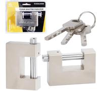 Professional Tool Zone 70mm Steel Shutter Padlocks Heavy Duty Container 3 Keys Safe Shackle Garage Workshop Building Construction Site Door Security Lock Tools UK Free P&P