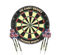 Professional Tournament Dartboard, Competition Quality Sisal Board with 6 Steel Darts
