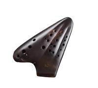 Professional Triple Ocarina Porcelain Advanced Alto C AC Smoked Ceramic Ocarinas Music Flute Traditional (Color : Smoked)