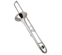 Professional Trombone Tenor B Flat Slide Trombone Bb Tone Lacquered Gold/nickel Plated Trombone Instrument With Case (Color : Silver)