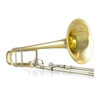 Professional Trombone The Band Played Adult Tenor Trombone In B Flat Major Transposed To F With White Brass Harpsichords