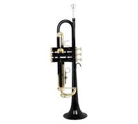 Professional Trumpet B-Flat Trumpet Set Brass Body Colorful Red Blue Black Trumpet Brass Instrument For Practicing(Black)