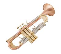 Professional Trumpet Bb Trumpet Gold Lacquer Silver Plated Trumpet Brass Composite Type Trumpet Body Material Phosphorus Copper(Color:Gold)