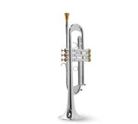 Professional Trumpet Bb Trumpet Gold Lacquer Silver Plated Trumpet Brass Musical Instruments Composite Type Trumpet Stainless Steel(Color:Silver)