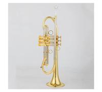 Professional Trumpet Bb Tune Brass Gold Silver Plated Surface With Case Has A Durable Brass Body(Color:Gold)