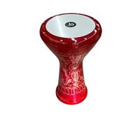 Professional Turkish Darbuka Drum 44 cm - Hand Engraved Erzincan Design, Cast Aluminium Goblet Drum, 8 Lug Tunable Doumbek with Carry Bag