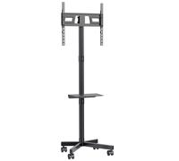 Professional TV display stand on casters matte finish 32 to 55 in VESA 400x400