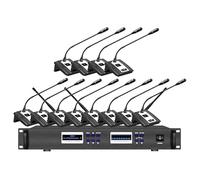 Professional UHF Wireless Conference System, 1 Chairman 11 Delegate Microphone for Big Meeting Room,Tabletop Wireless Microphones